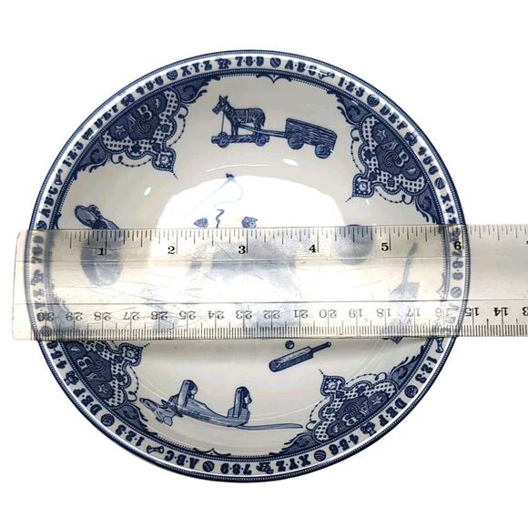 VTG Spode Edwardian Child Collection Cereal Bowl White/Blue England Original Box - Picture 7 of 8